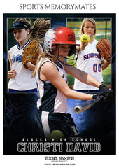 Christi David - Softball Sports Memory Mates Photography Template