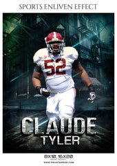Claude Tyler Football Sports Enliven Effects Photoshop Template