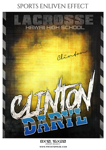 Clinton Daryl Lacrosse Sports Enliven Effects Photoshop Template - Photography Photoshop Template