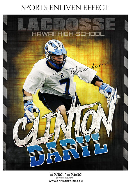 Clinton Daryl Lacrosse Sports Enliven Effects Photoshop Template - Photography Photoshop Template