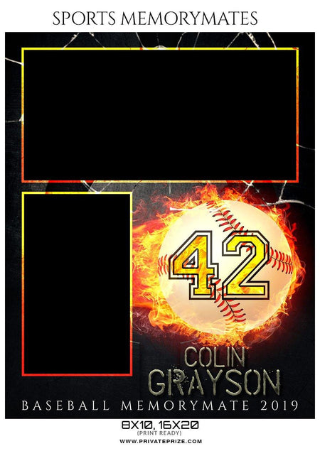 Colin Grayson - Baseball Sports Memory Mates Photography Template - PrivatePrize - Photography Templates
