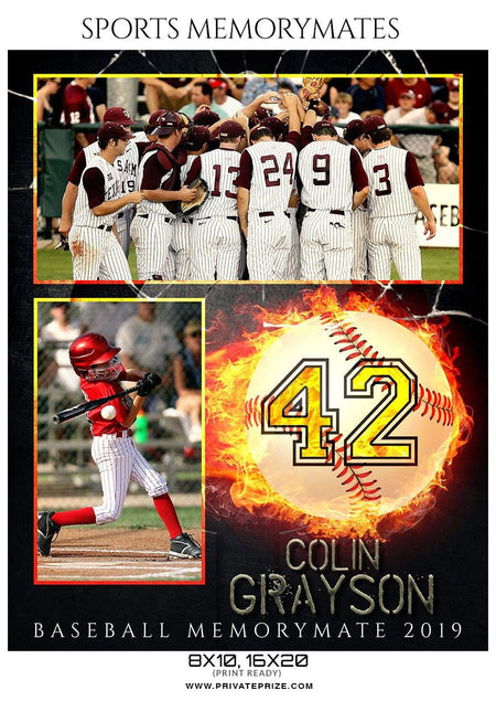 Colin Grayson - Baseball Sports Memory Mates Photography Template - PrivatePrize - Photography Templates