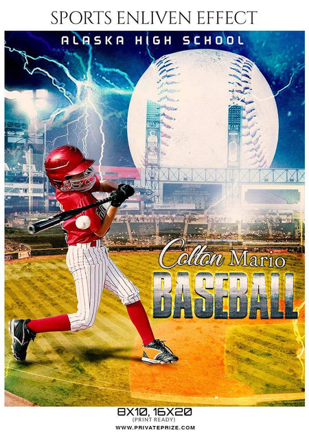 Colton Mario - Baseball Sports Enliven Effect Photography Template - PrivatePrize - Photography Templates