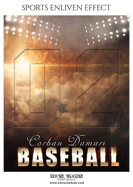 Corban Damari - Baseball Sports Enliven Effects Photography Template - PrivatePrize - Photography Templates