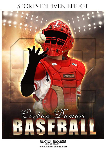 Corban Damari - Baseball Sports Enliven Effects Photography Template - PrivatePrize - Photography Templates