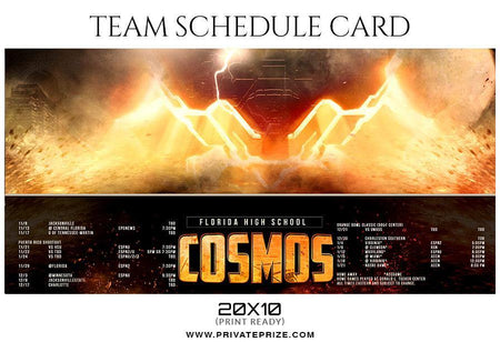 Cosmos - Team Sports Schedule Card Photoshop Templates - PrivatePrize - Photography Templates