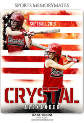 Crystal Alexander - Softball Sports Memory Mates Photography Template