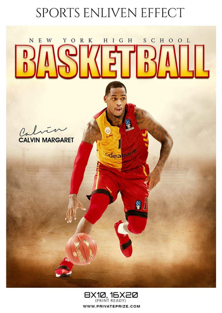 Calvin Margaret - Basketball Sports Enliven Effect Photography Template - PrivatePrize - Photography Templates