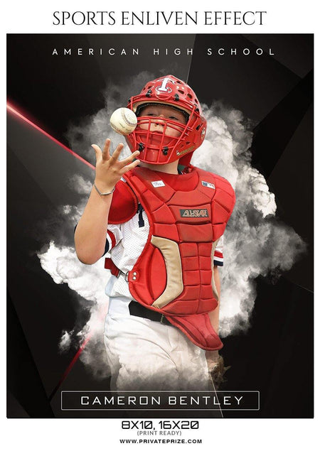 Cameron Bentley - Baseball Sports  Enliven Effects Photography Template - PrivatePrize - Photography Templates