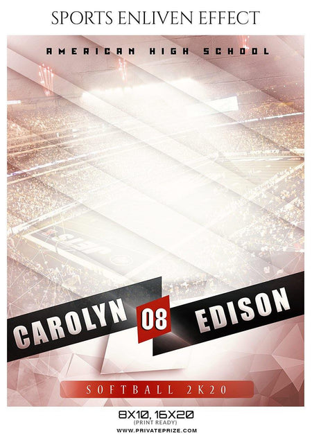 Carolyn Edison - Softball Sports Enliven Effect Photography template - PrivatePrize - Photography Templates