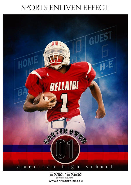 Carter Owen -  Football Sports Enliven Effect Photography Template - PrivatePrize - Photography Templates