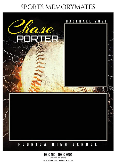 Chase Porter - Baseball Sports Memorymate Photography Template - PrivatePrize - Photography Templates