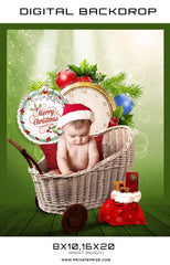 Christmas Baby Clock Digital Background Template