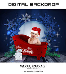 Christmas Baby Digital Backdrop Tub
