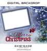 Christmas Blue Digital Backdrop Frame Photographer Template - Photography Photoshop Template