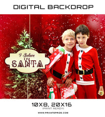 Christmas Digital Backdrop - I believe in Santa Photographer Template