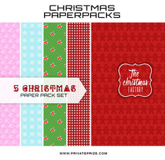 Christmas Digital Paper Pack - The Christmas Factory Set 2