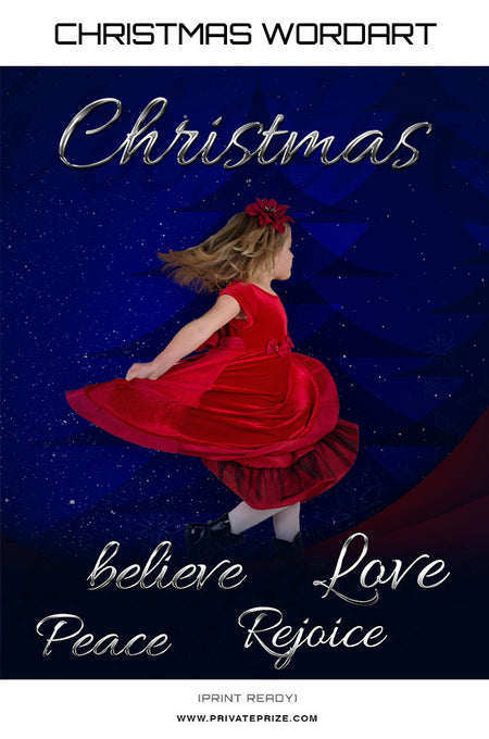 Christmas Silver Wordart - Photography Photoshop Templates