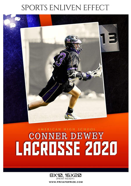 Conner Dewey - Lacrosse Sports Enliven Effects Photography Template - PrivatePrize - Photography Templates