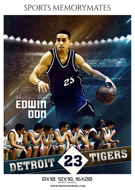 Edwin Don Basketball - Sports Memory Mate Photoshop Template - Photography Photoshop Template