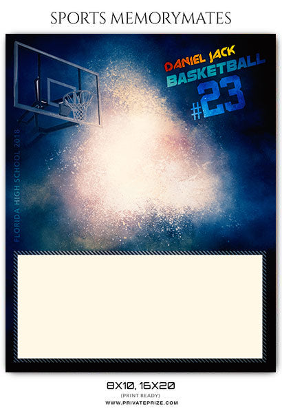 Daniel Jack Basketball Sports Memory Mates Photography Template - Photography Photoshop Template