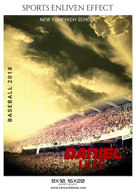 DANIEL LUKE-BASEBALL- SPORTS ENLIVEN EFFECT - Photography Photoshop Template