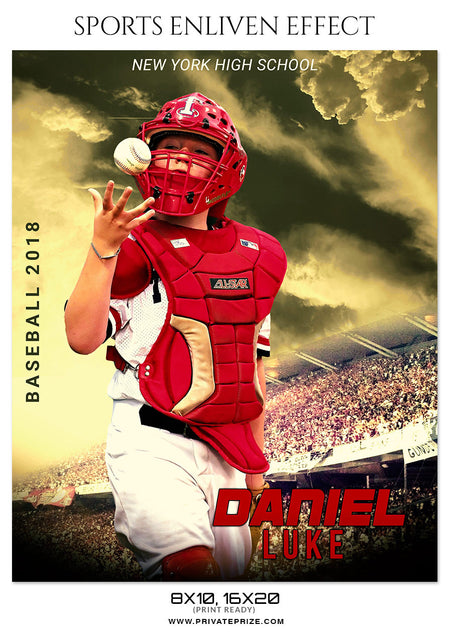 DANIEL LUKE-BASEBALL- SPORTS ENLIVEN EFFECT - Photography Photoshop Template