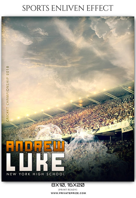 Daniel Luke - Cricket Sports Enliven Effects Photoshop Template - Photography Photoshop Template