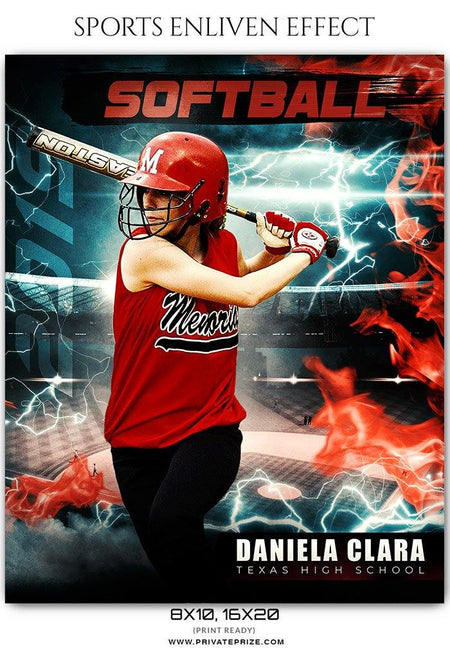 Daniela Clara - Softball Sports Enliven Effects Photography Template - PrivatePrize - Photography Templates