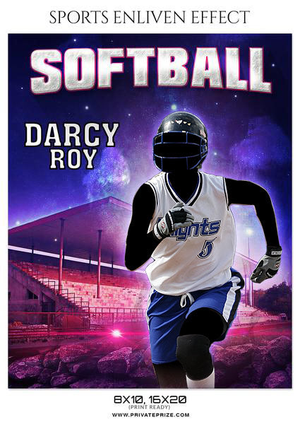 DARCY ROY SOFTBALL- ENLIVEN EFFECT - Photography Photoshop Template
