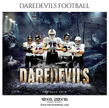 Daredevils - Football Themed Sports Photography Template - Photography Photoshop Template