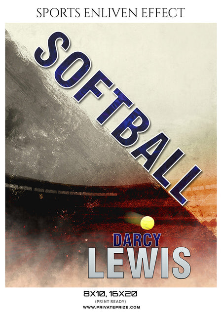 DARRY LEWIS-SOFTBALL- SPORTS ENLIVEN EFFECT - Photography Photoshop Template
