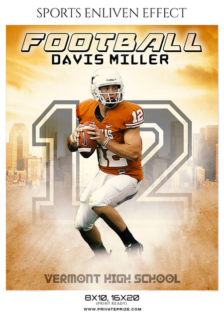 Davis Miller - Football Sports Enliven Effects Photography Template - Photography Photoshop Template