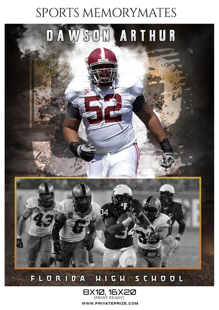 Dawson Arthur - Football Memory Mate Photoshop Template - PrivatePrize - Photography Templates