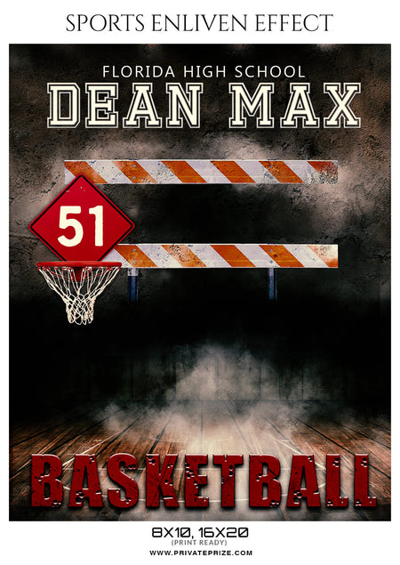 Dean Max - Basketball Sports Enliven Effects Photoshop Template - Photography Photoshop Template