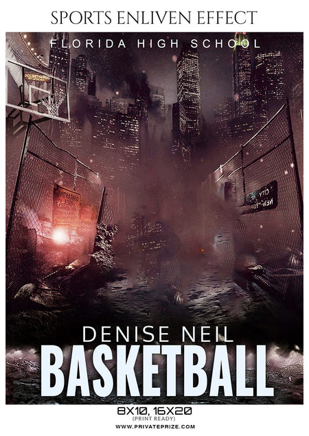 Denise Neil - Basketball Sports Enliven Effects Photography Template - Photography Photoshop Template