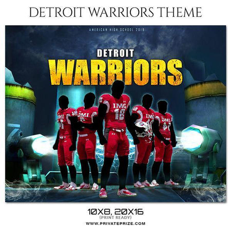 Detroit Warriors - Football Themed Sports Photography Template - PrivatePrize - Photography Templates