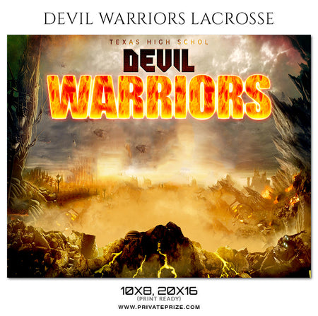 Devil Wariors Lacrosse - Themed Sports Photoshop Template - Photography Photoshop Template