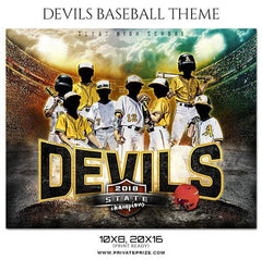Devils - Baseball Themed Sports Photography Template