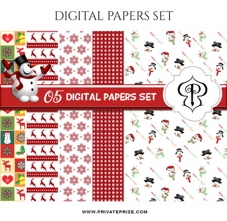 Christmas Digital Paper Pack - Photography Photoshop Template