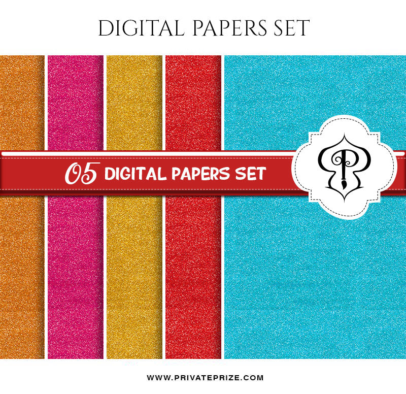 Glitter Digital Paper Pack - Photography Photoshop Template