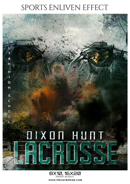 Dixon Hunt - Lacrosse Sports Enliven Effects Photography Template - Photography Photoshop Template