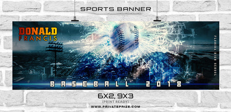 Donald Francis - Baseball Sports Banner Photoshop Template - Photography Photoshop Template