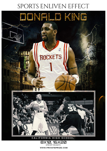 Donald king - Basketball Sports Memory Mates Photography Template - Photography Photoshop Template