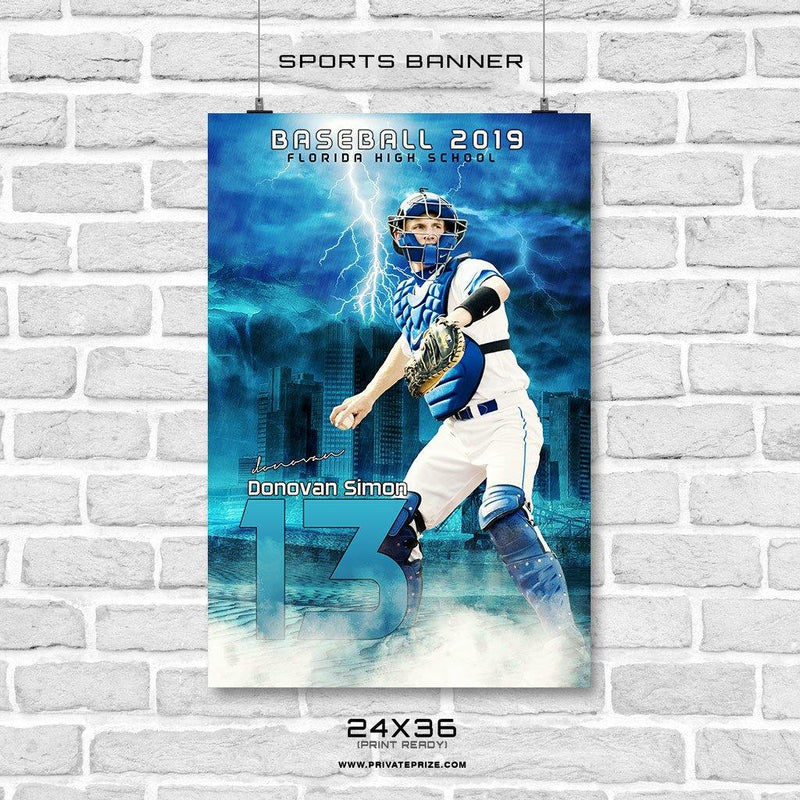 Donovan Simon- Baseball Enliven Effects Sports Banner Photoshop Template - PrivatePrize - Photography Templates