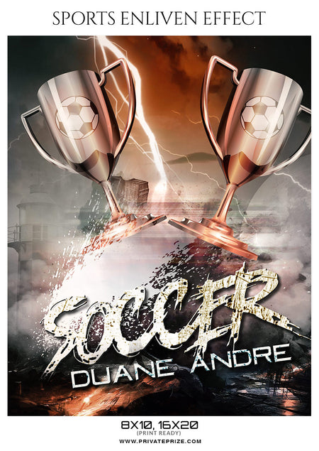 Duane Andre Soccer Sports Enliven Effects Photoshop Template - Photography Photoshop Template
