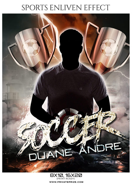 Duane Andre Soccer Sports Enliven Effects Photoshop Template - Photography Photoshop Template