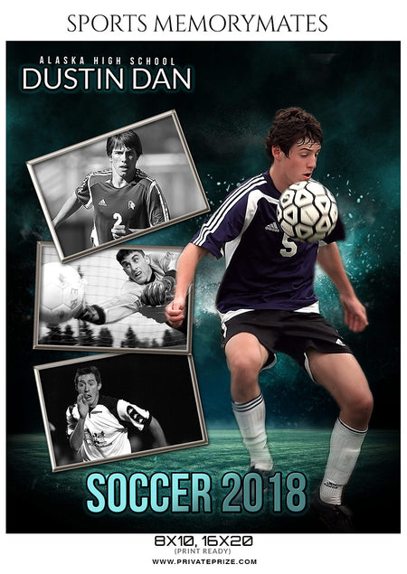 Dustin Dan - Soccer Sports Memory Mates Photography Template - Photography Photoshop Template