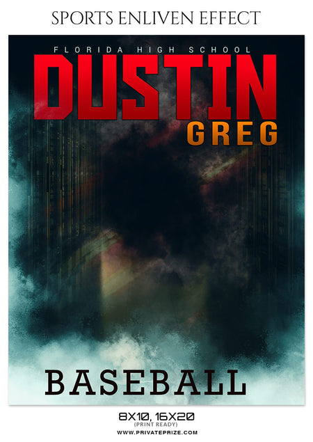 DUSTIN GREG BASEBALL - SPORTS ENLIVEN EFFECT - Photography Photoshop Template