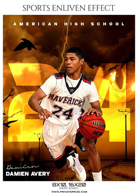 Damien Avery - Basketball Sports Enliven Effect Photography Template - PrivatePrize - Photography Templates